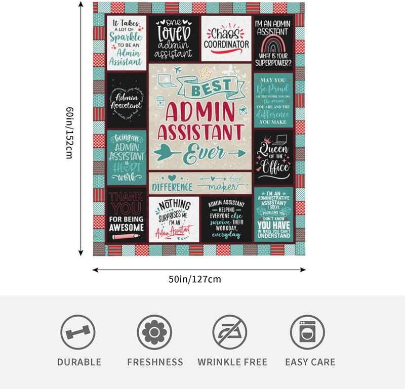 Administrative Professional Day Throw Blanket - 60x50 inch Gift for Women