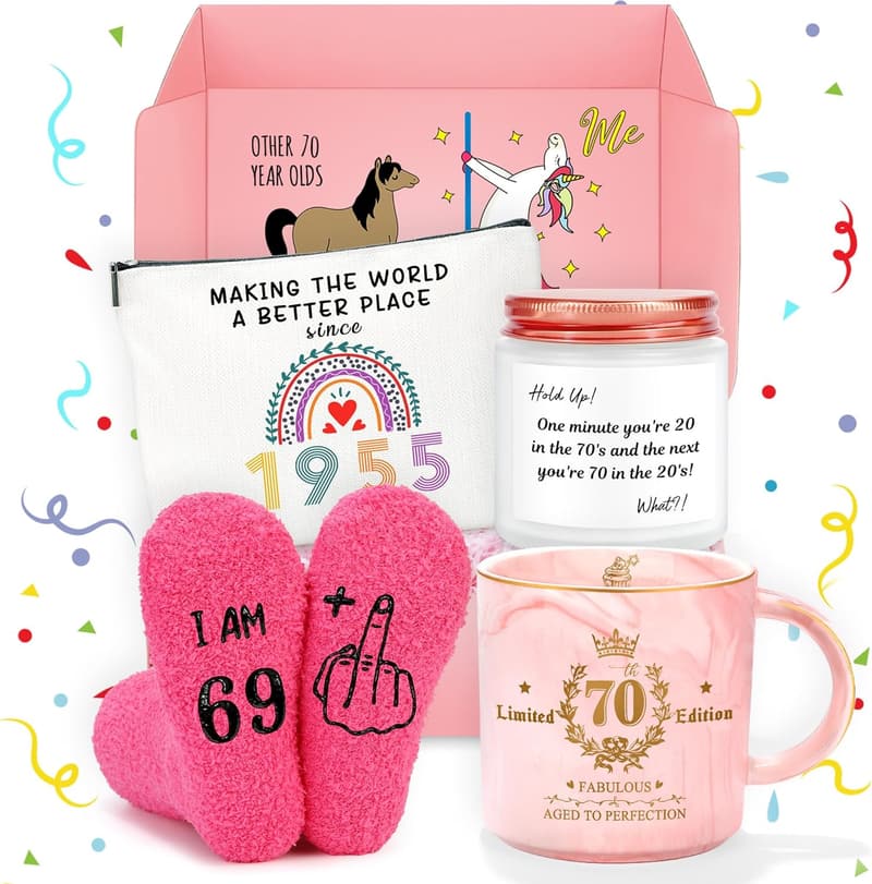 70th Birthday Gifts for Women - Funny Coffee Mug & Accessories