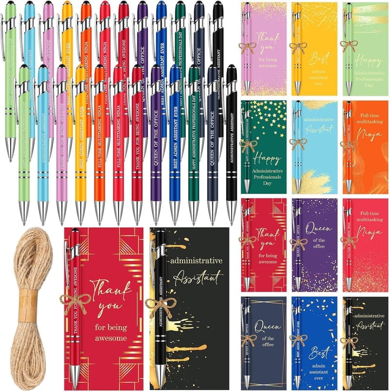 Administrative Professionals Day Pen Set with Inspirational Bookmarks