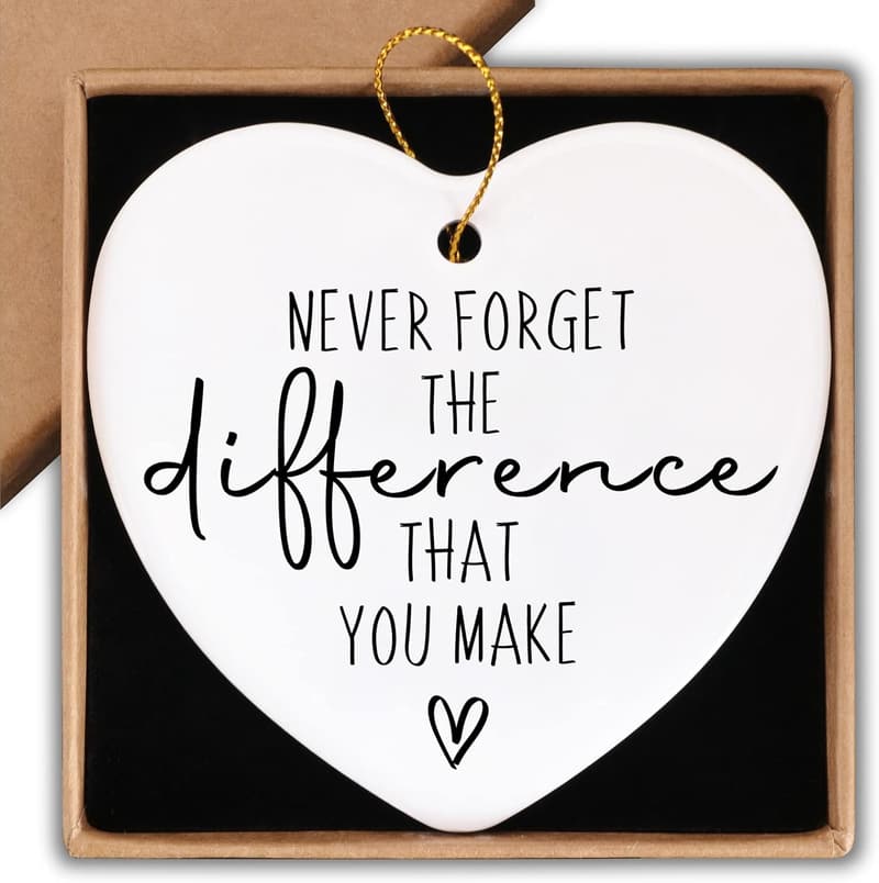 Farewell Appreciation Ceramic Heart Ornament for Coworkers