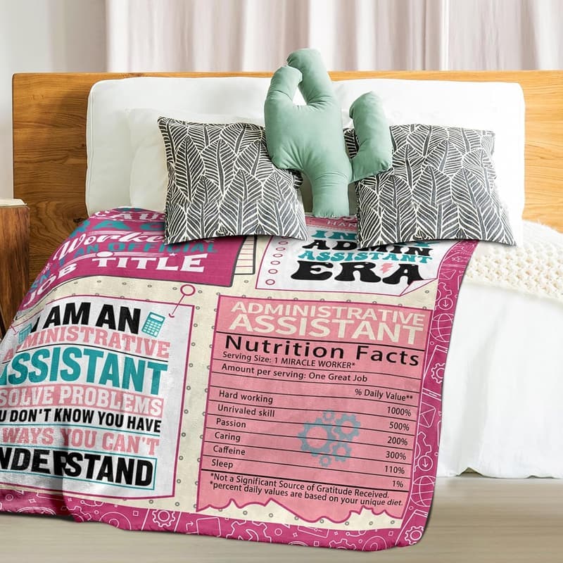 Administrative Professional Day Blanket Gift for Women 60