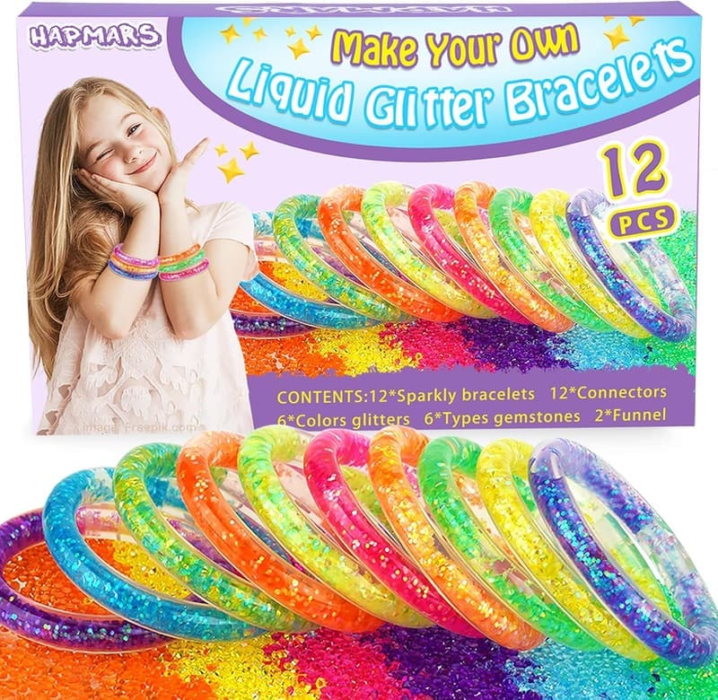 Girls' Friendship Bracelet Craft Kit - Glitter Gem Art Jewelry