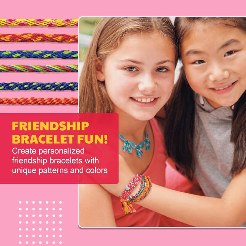 DIY Friendship Bracelet Craft Kit for Kids - Includes Tools & Beads