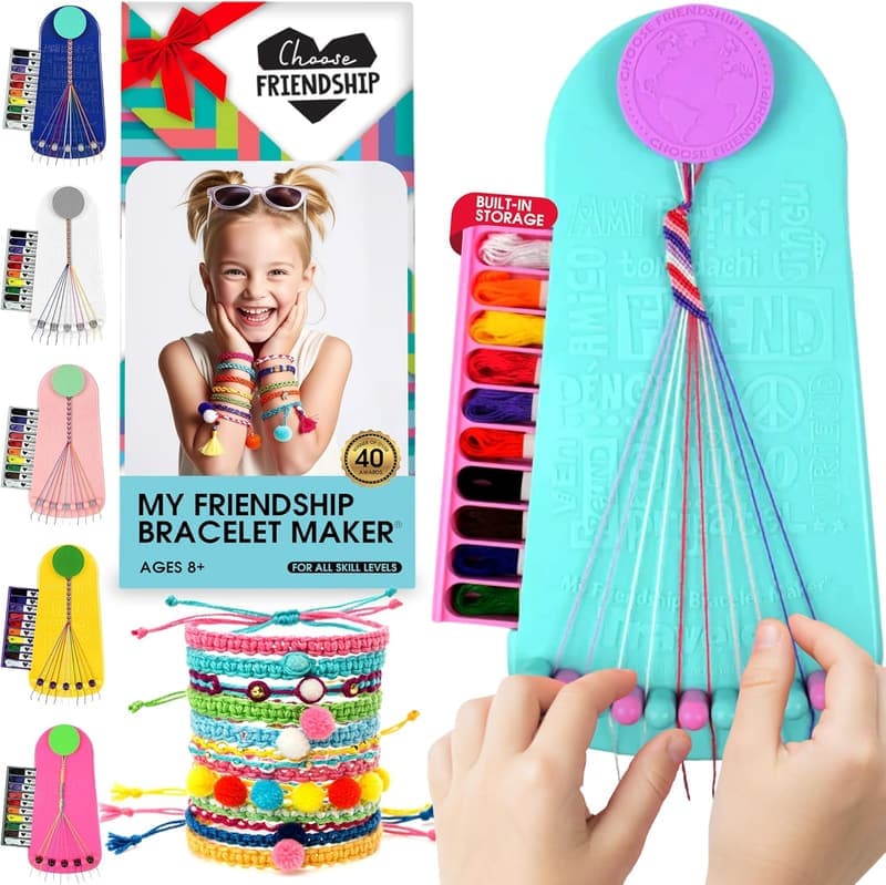 Friendship Bracelet Craft Kit with 20 Blush Pink Threads