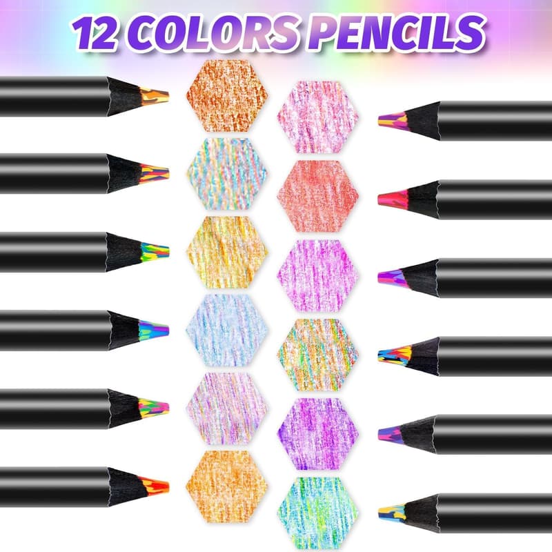 Rainbow Colored Pencils Set for Kids' Arts and Crafts