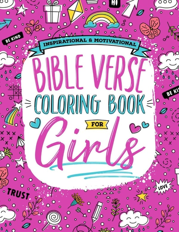 Bible Verse Coloring Book for Girls Ages 9-14 - 35+ Designs