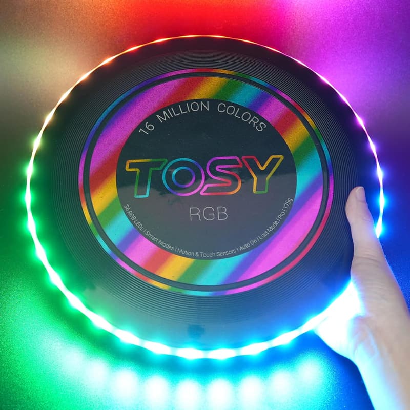 RGB LED Flying Discs - Rechargeable, Waterproof, 2-Pack
