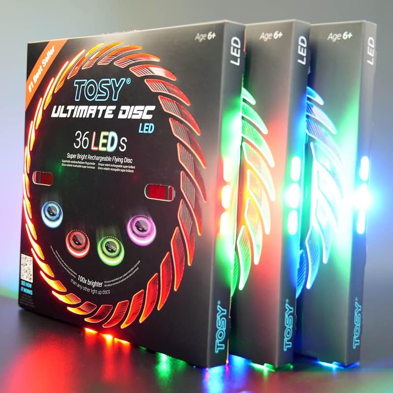 Bright 36 LED Rechargeable Frisbee - Ideal for Birthdays & Camping