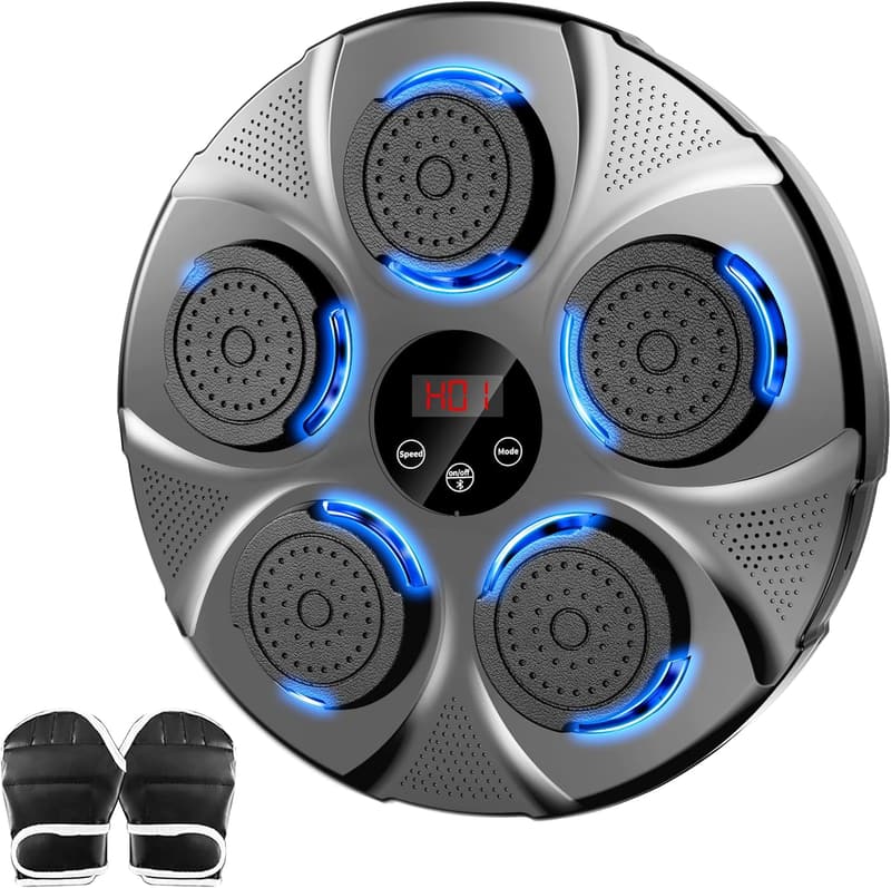 Wall-Mounted Bluetooth Boxing Machine with Gloves for Home Gym