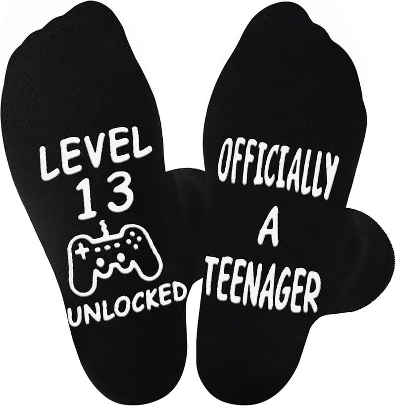 Gaming Birthday Socks for Teen Boys, Ages 13-18