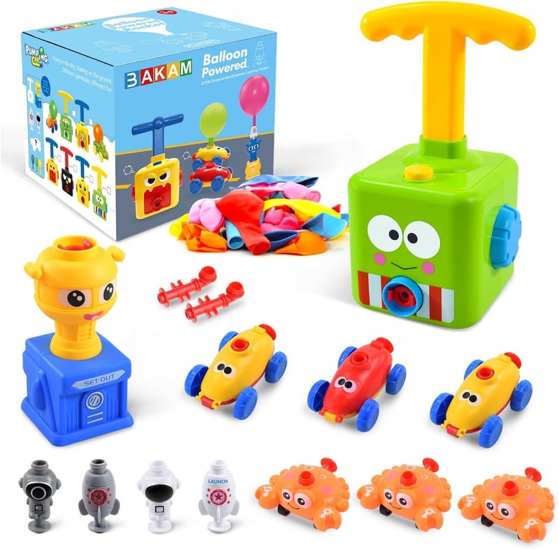 Toddler Balloon Launcher & Powered Car Set for Kids 3-5