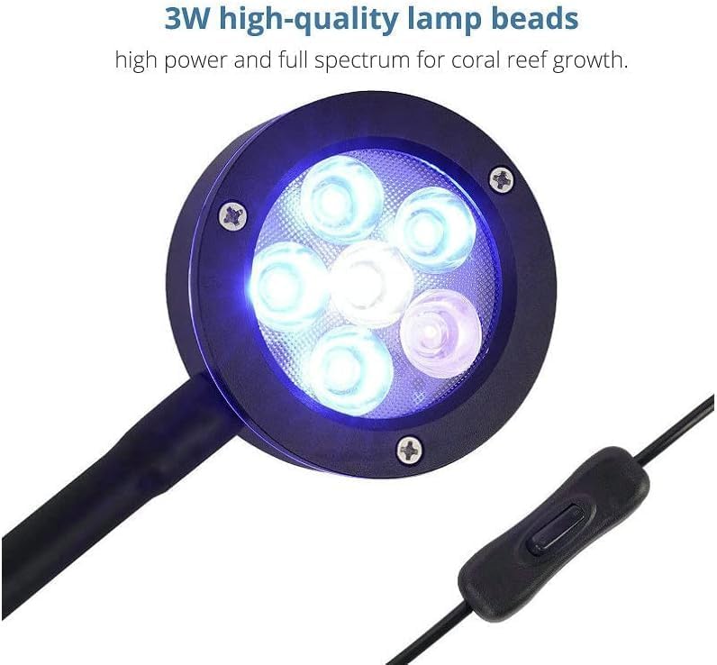 Coral Reef LED Fish Tank Light - 18W for Saltwater Aquariums