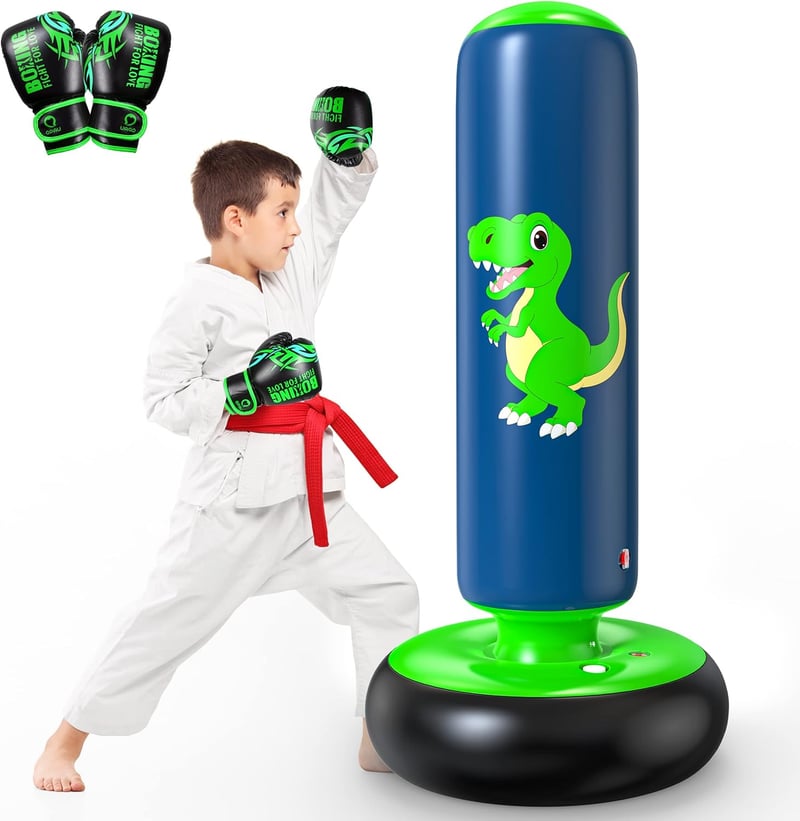 Kids Inflatable Punching Bag - 48 Inch Dinosaur Boxing Toy