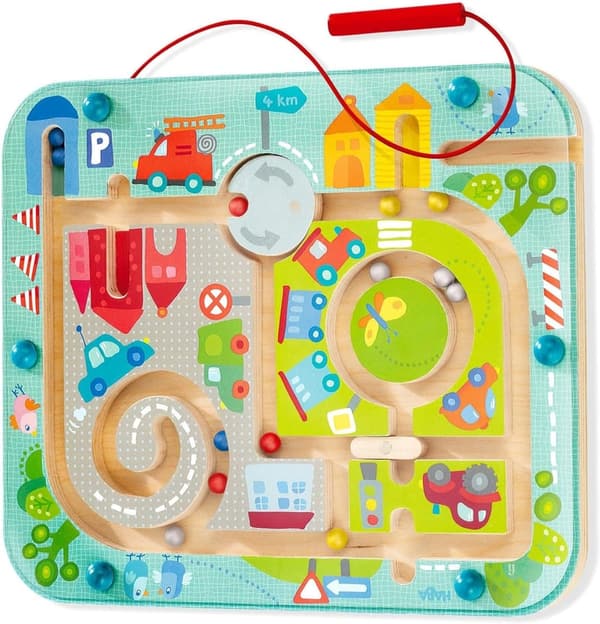Toddler Travel Busy Board: Town Magnetic Maze Puzzle
