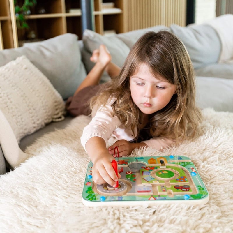 Toddler Travel Busy Board: Town Magnetic Maze Puzzle