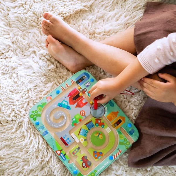 Toddler Travel Busy Board: Town Magnetic Maze Puzzle