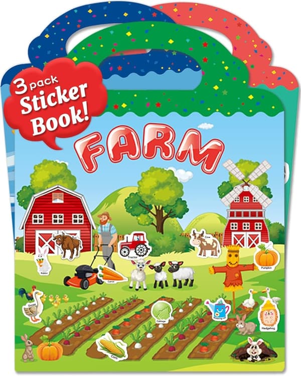 Reusable Sticker Book Set for Toddlers (2-4 Years)