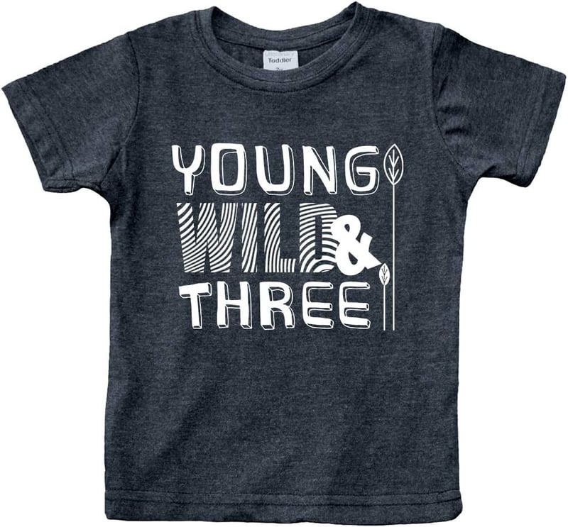 3rd Birthday Shirt for Boys - Young Wild and Three