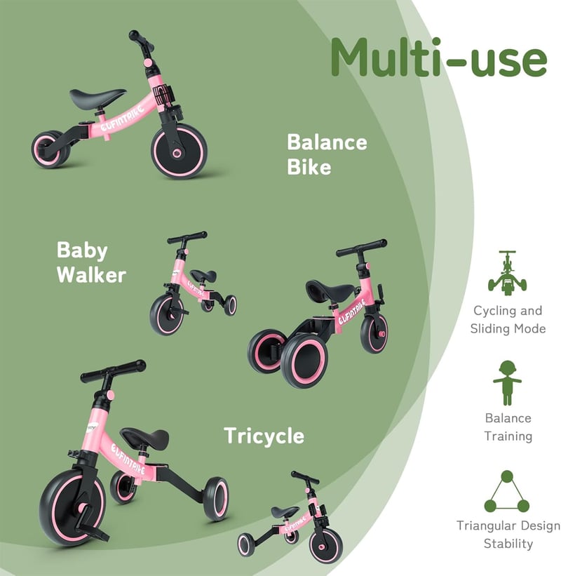 Toddler Balance Bike for Ages 1-4, Removable Pedals