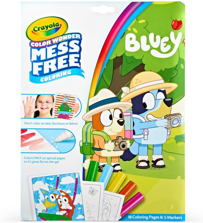 Bluey Color Wonder Coloring Set for Toddlers, 18 Pages