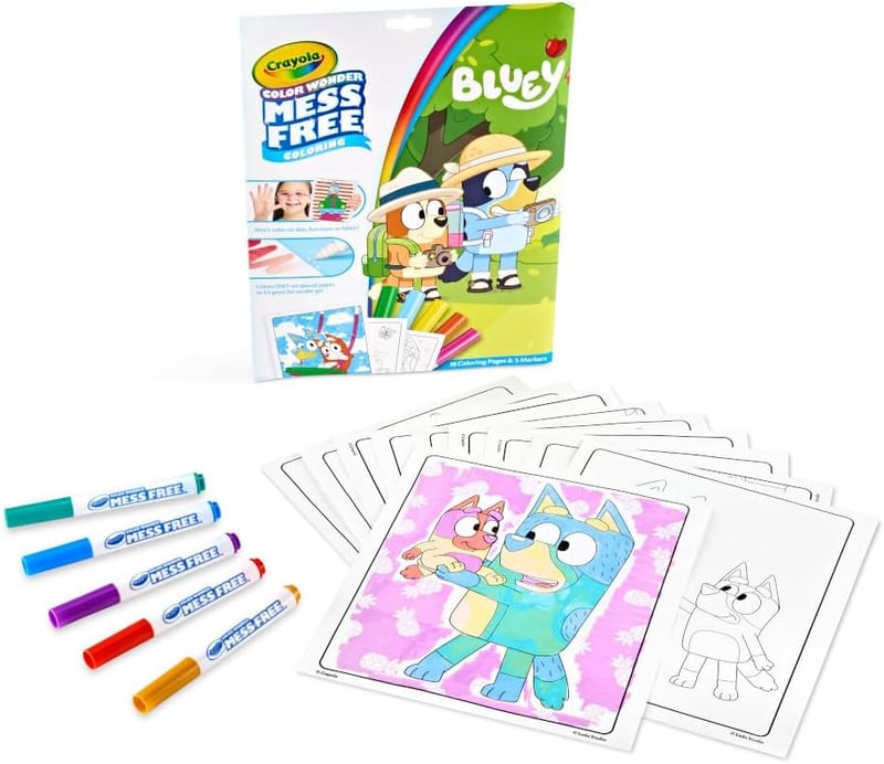 Bluey Color Wonder Coloring Set for Toddlers, 18 Pages