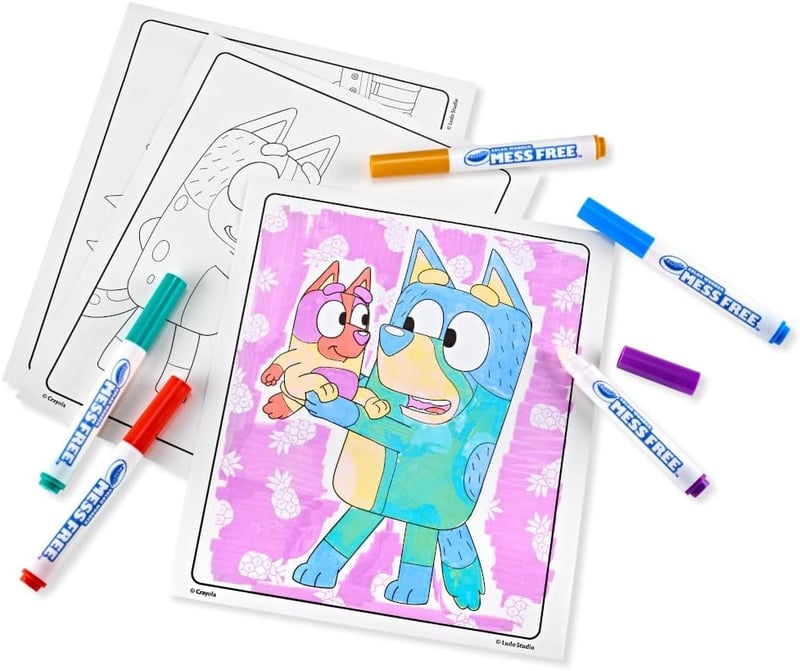 Bluey Color Wonder Coloring Set for Toddlers, 18 Pages