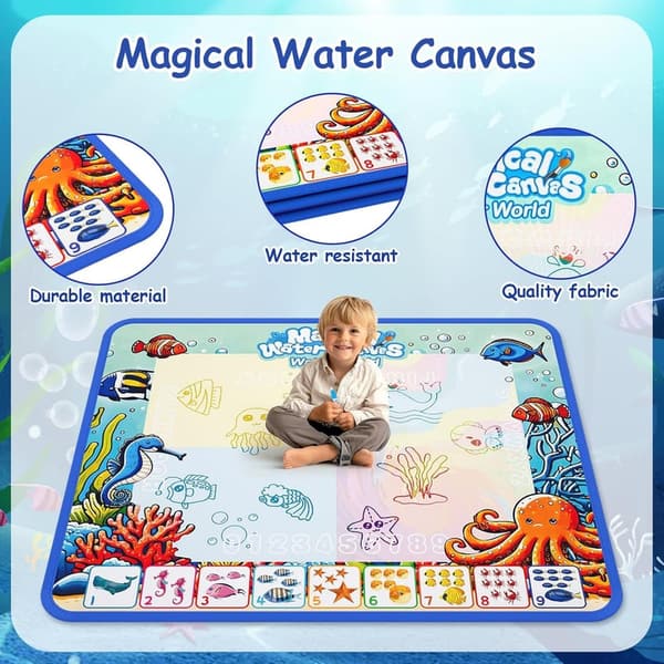Kids Water Doodle Mat - Reusable Drawing Toy for Ages 3-8