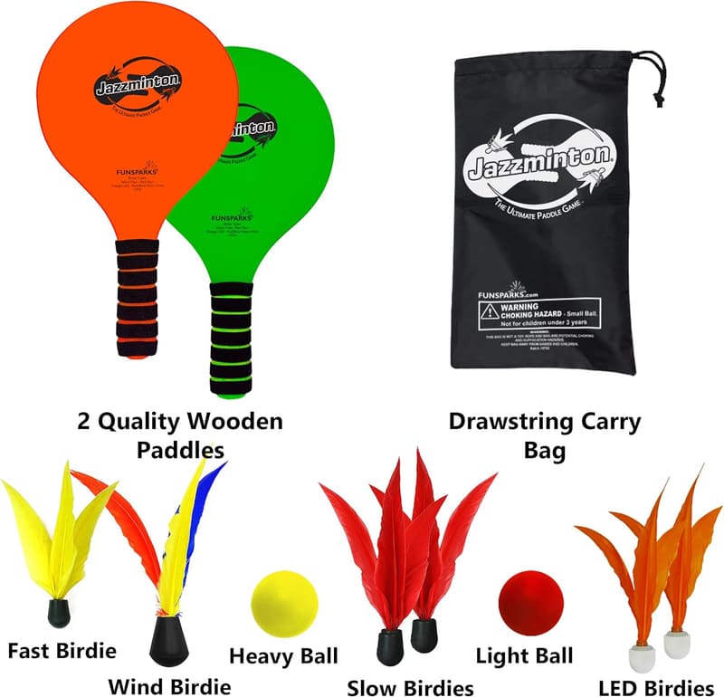 LED Paddle Ball Game - Jazzminton Deluxe for All Ages