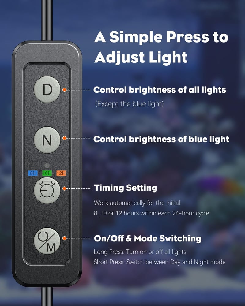 Dimmable 18W LED Aquarium Light for 18