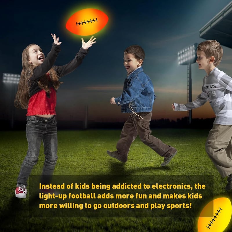 Glow-in-the-Dark Rechargeable Football - Perfect Birthday Gift for Boys