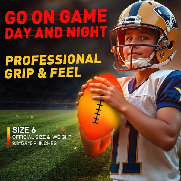 Glow-in-the-Dark Rechargeable Football - Perfect Birthday Gift for Boys