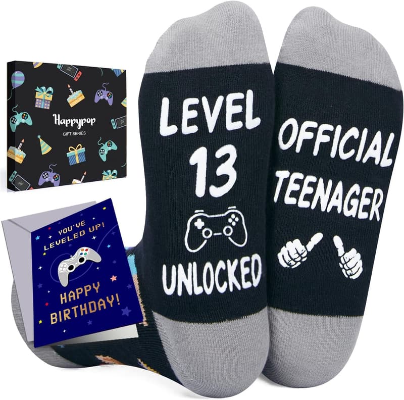 Teen Birthday Gift - Fun Socks for Boys & Girls 13-18 Years Old
