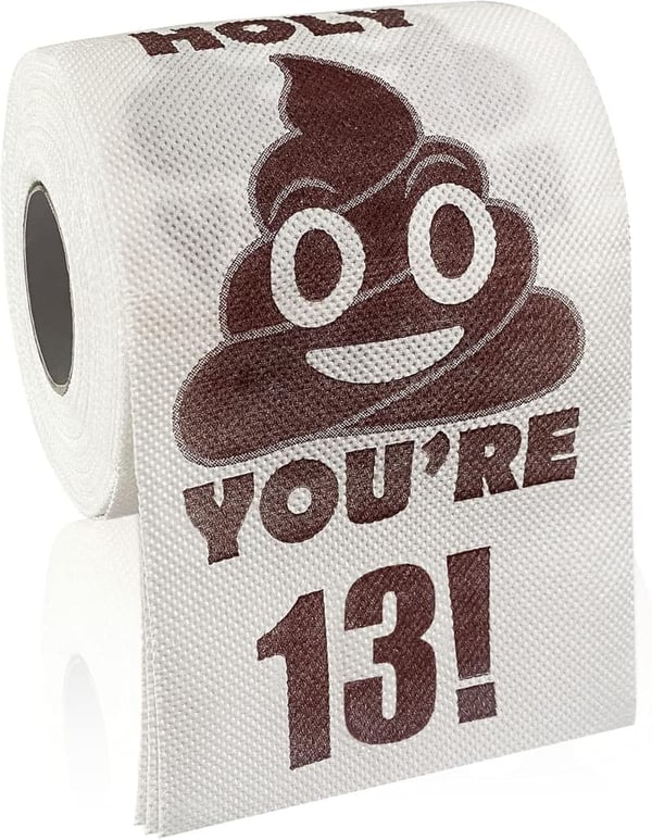 Funny 13th Birthday Gag Gift - 3-Ply Toilet Paper Roll