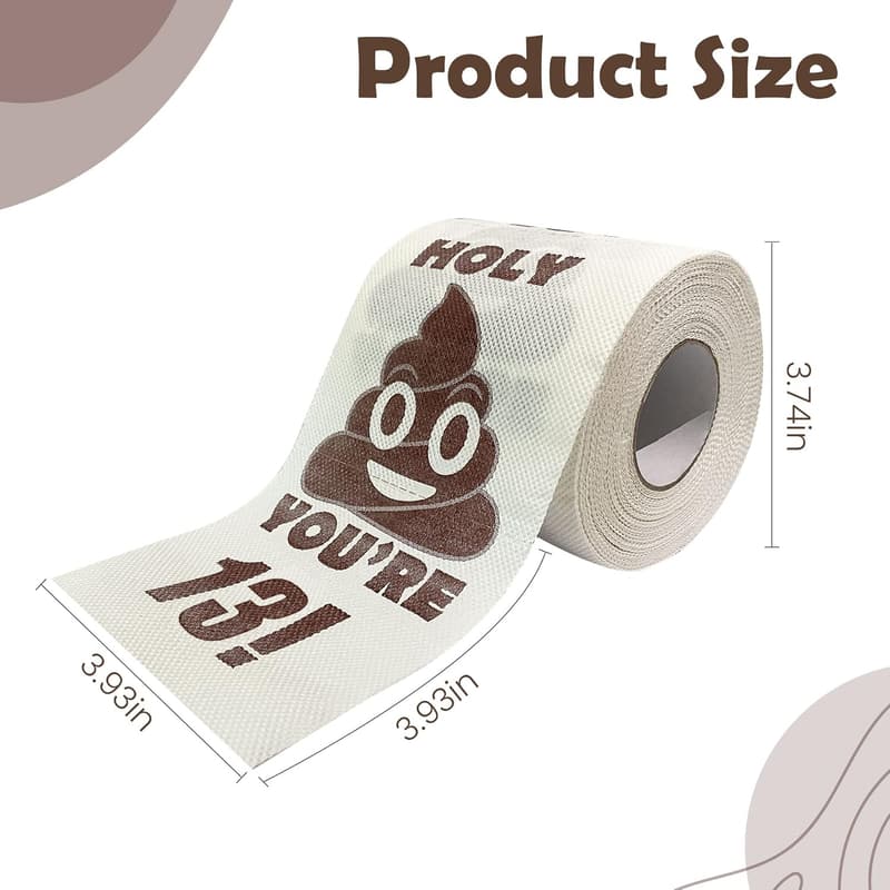 Funny 13th Birthday Gag Gift - 3-Ply Toilet Paper Roll