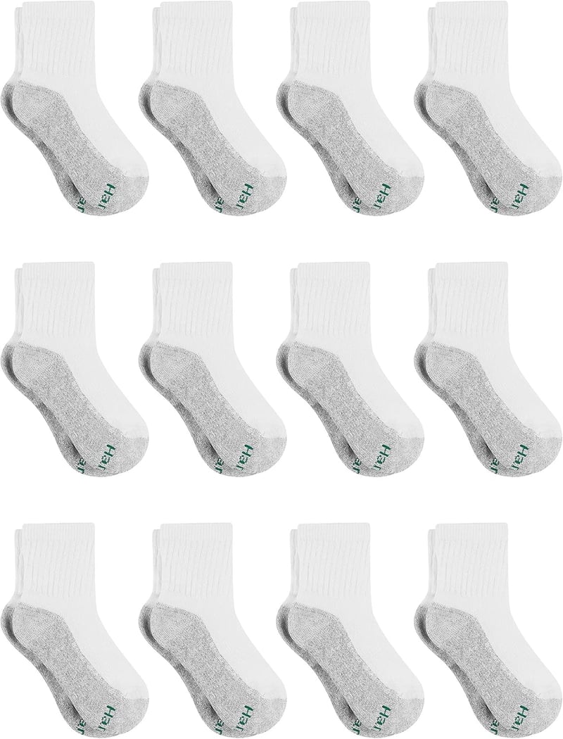 Hanes Boys' 12-Pack Double Tough Cushioned Ankle Socks