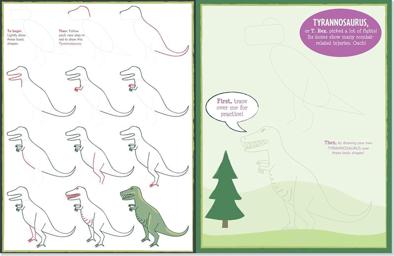 Dinosaur Drawing Guide for Young Artists: Step-by-Step Instructions