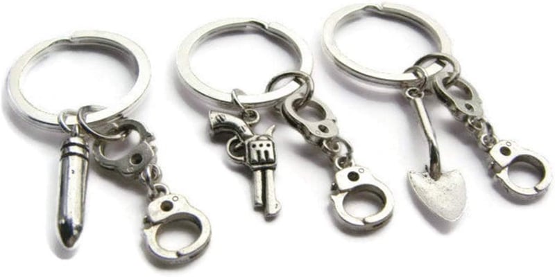 Best Friends Keychain Set - 3 Partners in Crime Handcuff Rings