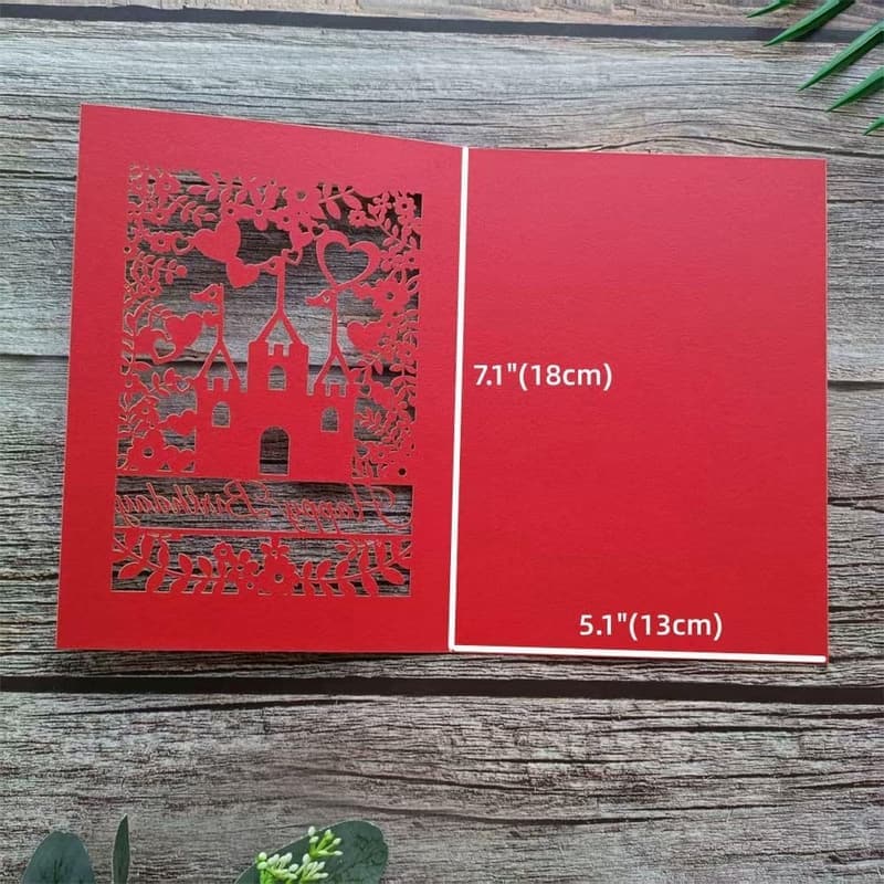 Happy Birthday Gift Card with Envelope & Inlay (Red)