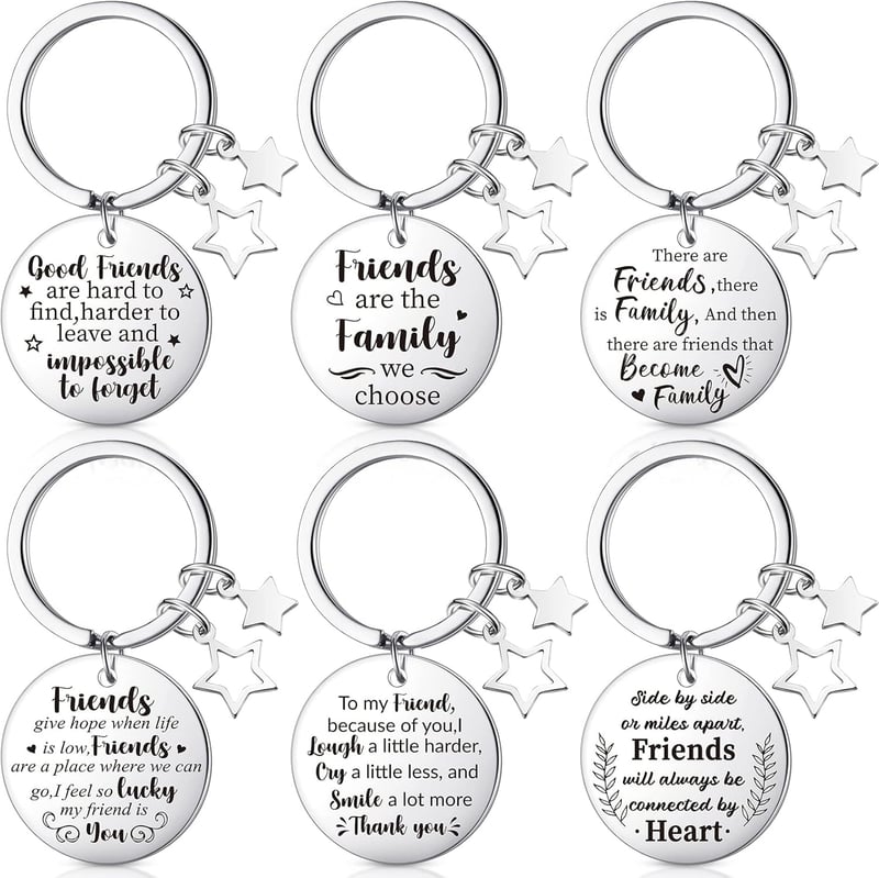 Friendship Keychain Set - Inspirational Stainless Steel Gifts
