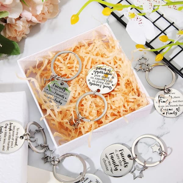 Friendship Keychain Set - Inspirational Stainless Steel Gifts