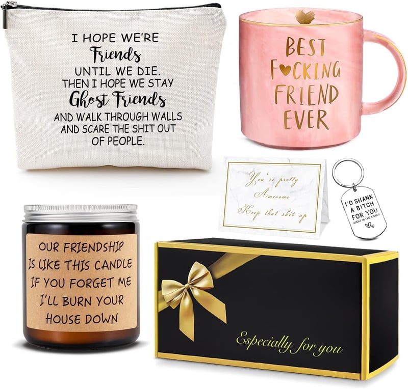 Funny Birthday Gifts for Best Friends - Coffee Mug, Keychain, Bag