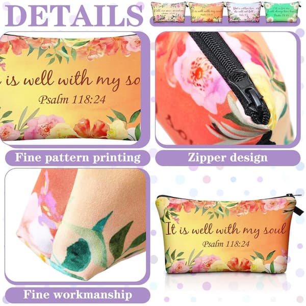 Mother's Day Inspirational Christian Makeup Bags for Women