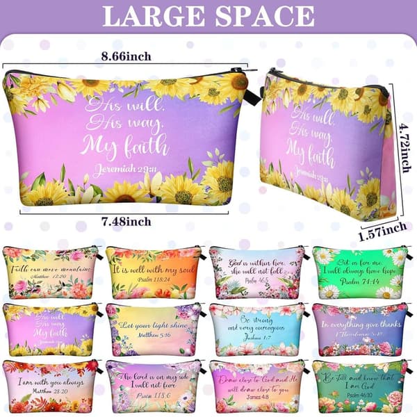 Mother's Day Inspirational Christian Makeup Bags for Women