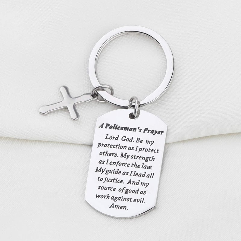 Police Officer's Prayer Keychain Gift for Law Enforcement