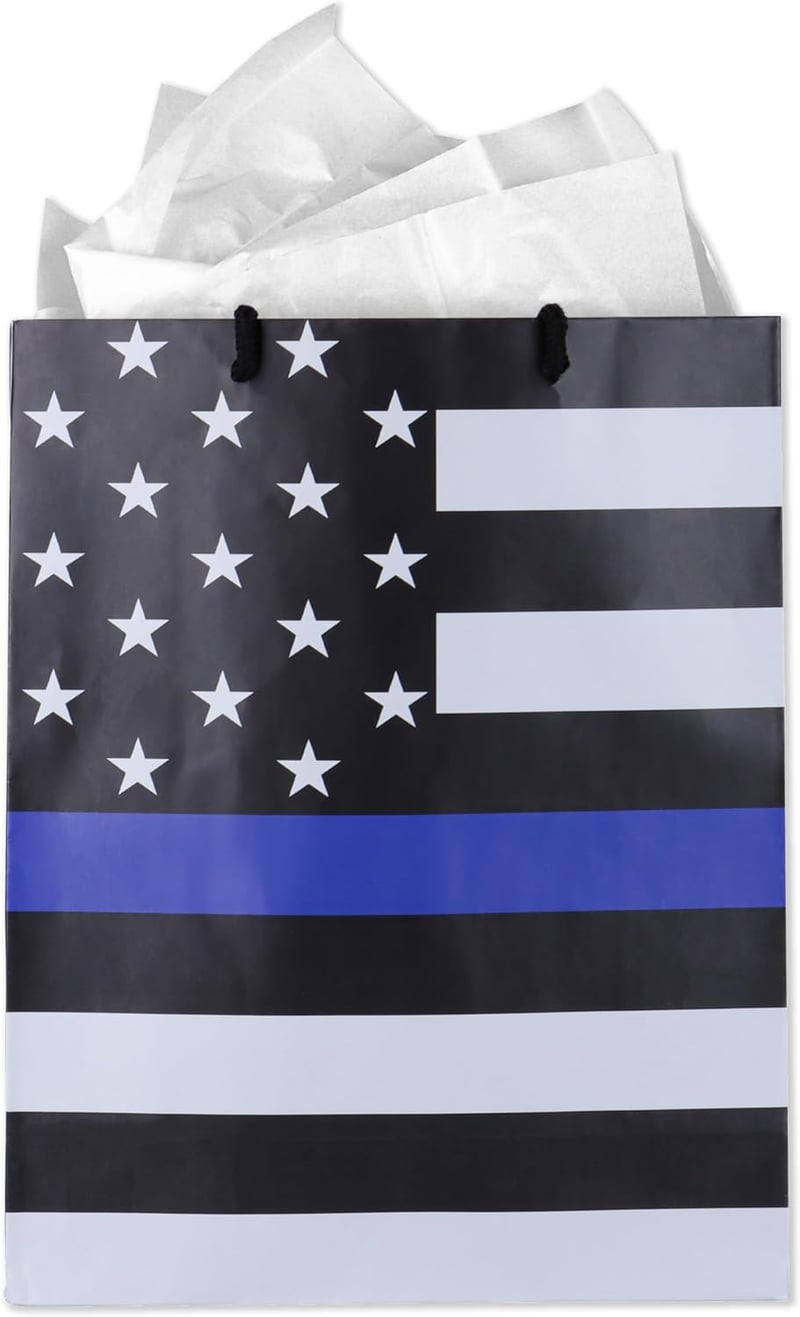Police Academy Graduation Gift Bag - Thin Blue Line Design