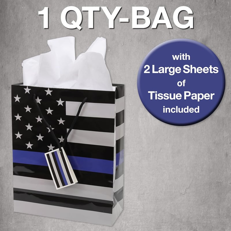 Police Academy Graduation Gift Bag - Thin Blue Line Design