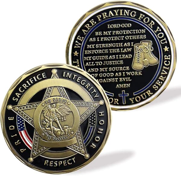 Police Prayer Challenge Coin - Saint Michael Thank You Gift