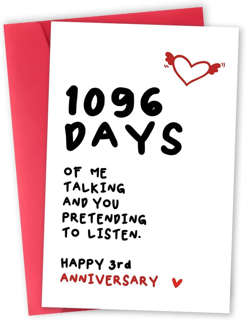 3rd Anniversary Card for Couples - Happy Marriage Wishes
