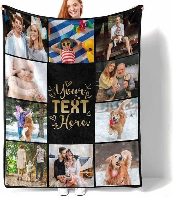 Customized Photo Throw Blanket for Father's Day Gifts