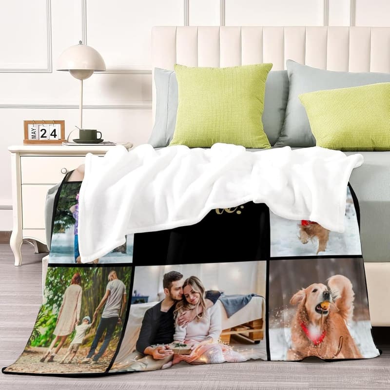 Customized Photo Throw Blanket for Father's Day Gifts